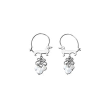 Load image into Gallery viewer, Dachshund Hoop Earrings - Silver and Opalite |Line - WeeShopyDog