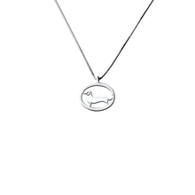 Load image into Gallery viewer, Dachshund Pendant Necklace - Silver |Line Oval - WeeShopyDog