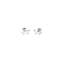 Load image into Gallery viewer, Dachshund Stud Earrings - Silver/14K Gold-Plated |Line - WeeShopyDog
