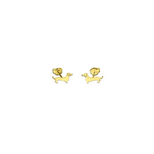 Load image into Gallery viewer, Dachshund Stud Earrings - Silver/14K Gold-Plated |Line - WeeShopyDog