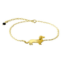 Load image into Gallery viewer, Dachshund Long Haired Bracelet - Silver/14K Gold-Plated - WeeShopyDog