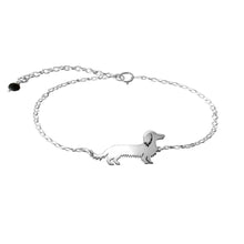 Load image into Gallery viewer, Dachshund Long Haired Bracelet - Silver/14K Gold-Plated - WeeShopyDog