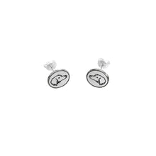 Load image into Gallery viewer, Dachshund Long Haired Stud Earrings - Silver - WeeShopyDog
