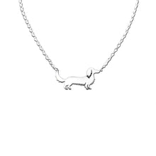 Load image into Gallery viewer, Dachshund Long Haired Pendant Necklace - Silver - WeeShopyDog