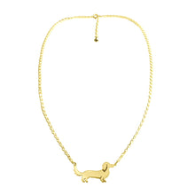 Load image into Gallery viewer, Long Haired Dachshund Pendant Necklace - Silver/14K Gold-Plated