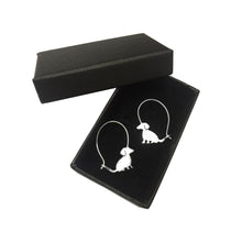 Load image into Gallery viewer, Dachshund Hoop Earring - Silver |Love - WeeShopyDog