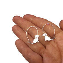 Load image into Gallery viewer, Dachshund Hoop Earring - Silver |Love - WeeShopyDog