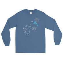 Load image into Gallery viewer, Dachshund Snowflakes - Long Sleeve T-Shirt - WeeShopyDog