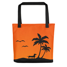 Load image into Gallery viewer, Dachshund Palm Tree - Color Tote Bag - WeeShopyDog