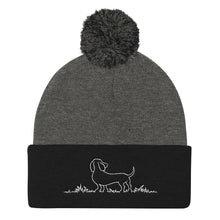 Load image into Gallery viewer, Dachshund Grass - Pom Pom Knit Beanie - WeeShopyDog
