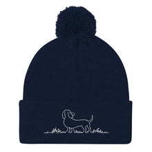 Load image into Gallery viewer, Dachshund Grass - Pom Pom Knit Beanie - WeeShopyDog