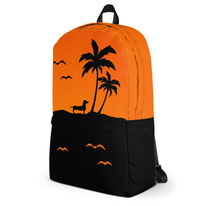 Dachshund Palm Tree - Backpack - WeeShopyDog