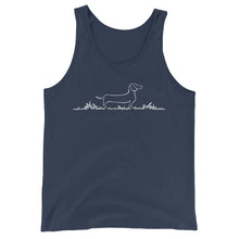 Load image into Gallery viewer, Dachshund Line Grass - Unisex/Men's Tank Top - WeeShopyDog
