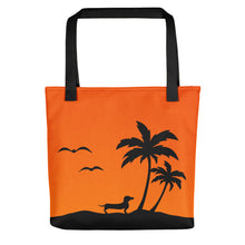 Load image into Gallery viewer, Dachshund Palm Tree - Color Tote Bag - WeeShopyDog