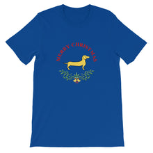 Load image into Gallery viewer, Dachshund Merry Christmas II - Unisex/Men's T-shirt - WeeShopyDog