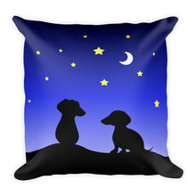 Load image into Gallery viewer, Dachshund Night Love - Square Pillow - WeeShopyDog