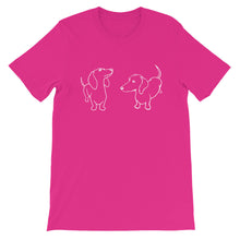 Load image into Gallery viewer, Dachshund Twins - Unisex/Men's T-shirt - WeeShopyDog