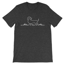 Load image into Gallery viewer, Dachshund Grass - Unisex/Men's T-shirt - WeeShopyDog