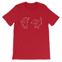 Load image into Gallery viewer, Dachshund Twins - Unisex/Men's T-shirt - WeeShopyDog