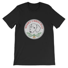 Load image into Gallery viewer, Dachshund Merry Christmas - Unisex/Men's T-shirt - WeeShopyDog