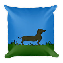 Load image into Gallery viewer, Dachshund Line Grass - Square Pillow - WeeShopyDog