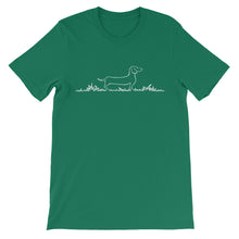 Load image into Gallery viewer, Dachshund Line Grass - Unisex/Men's T-shirt - WeeShopyDog
