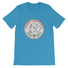 Load image into Gallery viewer, Dachshund Merry Christmas - Unisex/Men's T-shirt - WeeShopyDog