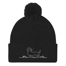 Load image into Gallery viewer, Dachshund Grass - Pom Pom Knit Beanie - WeeShopyDog