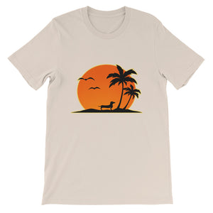 Dachshund Palm Tree - Unisex/Men's T-shirt - WeeShopyDog