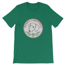 Load image into Gallery viewer, Dachshund Merry Christmas - Unisex/Men's T-shirt - WeeShopyDog