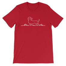 Load image into Gallery viewer, Dachshund Grass - Unisex/Men's T-shirt - WeeShopyDog
