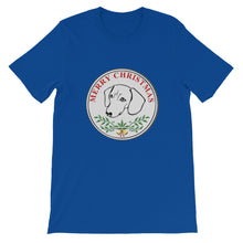 Load image into Gallery viewer, Dachshund Merry Christmas - Unisex/Men's T-shirt - WeeShopyDog