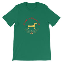 Load image into Gallery viewer, Dachshund Merry Christmas II - Unisex/Men's T-shirt - WeeShopyDog
