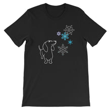 Load image into Gallery viewer, Dachshund Snowflakes - Unisex/Men's T-shirt - WeeShopyDog