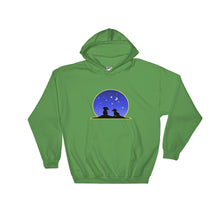 Load image into Gallery viewer, Dachshund Night Love - Hooded Sweatshirt - WeeShopyDog