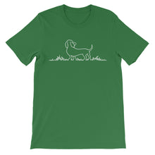 Load image into Gallery viewer, Dachshund Grass - Unisex/Men's T-shirt - WeeShopyDog