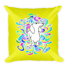 Load image into Gallery viewer, Dachshund Flower Color - Square Pillow - WeeShopyDog
