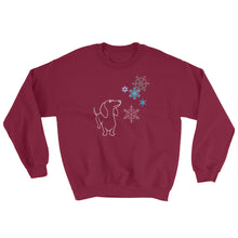 Load image into Gallery viewer, Dachshund Snowflakes - Sweatshirt - WeeShopyDog