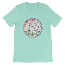 Load image into Gallery viewer, Dachshund Merry Christmas - Unisex/Men's T-shirt - WeeShopyDog