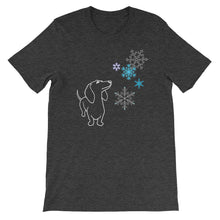 Load image into Gallery viewer, Dachshund Snowflakes - Unisex/Men's T-shirt - WeeShopyDog