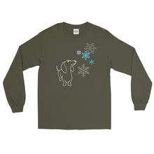 Load image into Gallery viewer, Dachshund Snowflakes - Long Sleeve T-Shirt - WeeShopyDog