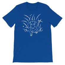 Load image into Gallery viewer, Dachshund Play Grass - Unisex/Men's T-shirt - WeeShopyDog