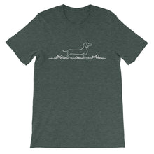 Load image into Gallery viewer, Dachshund Line Grass - Unisex/Men's T-shirt - WeeShopyDog