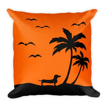 Load image into Gallery viewer, Dachshund Palm Tree - Square Pillow - WeeShopyDog