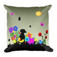 Load image into Gallery viewer, Dachshund Blossom - Square Pillow - WeeShopyDog