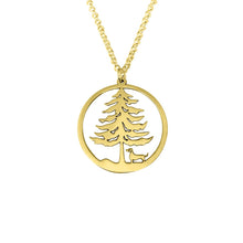 Load image into Gallery viewer, Dachshund Christmas Tree Pendant Necklace - Silver/14K Gold-Plated - WeeShopyDog
