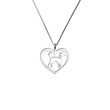 Load image into Gallery viewer, Poodle Necklace - Silver Heart Pendant - WeeShopyDog