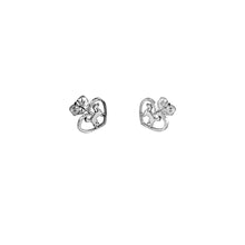 Load image into Gallery viewer, Poodle Stud Earrings - Silver Heart - WeeShopyDog