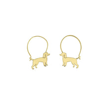 Load image into Gallery viewer, Poodle Hoop Earrings - Silver/14K Gold-Plated |Line - WeeShopyDog