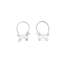 Load image into Gallery viewer, Poodle Hoop Earrings - Silver/14K Gold-Plated |Line - WeeShopyDog